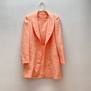 Vintage - Custom Made to Order Peach Blazer and Skirt Coord Set